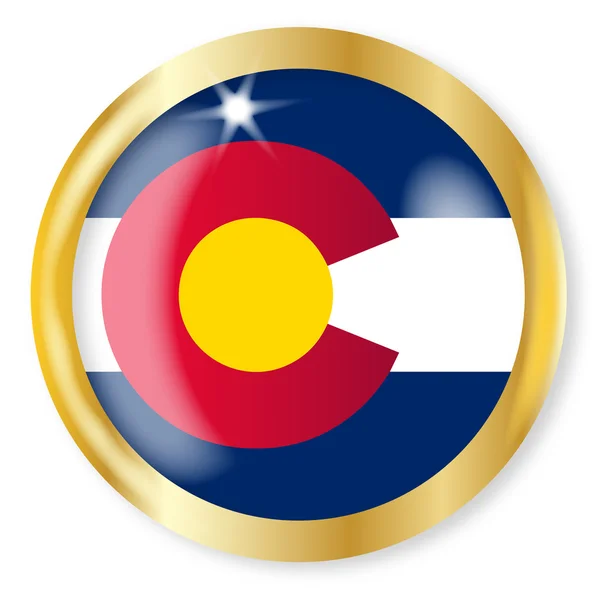 Bouton drapeau du Colorado — Image vectorielle