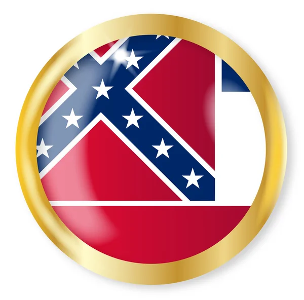 Botón de bandera de Mississippi — Vector de stock
