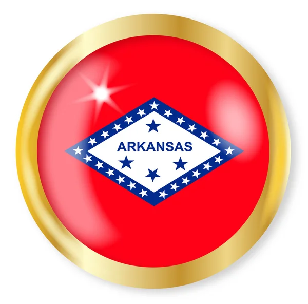 Arkansas flagga knappen — Stock vektor