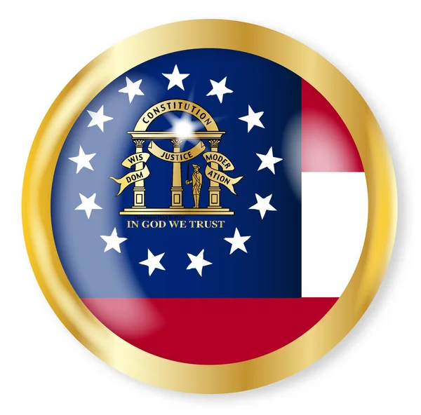 Botón bandera de Georgia — Vector de stock