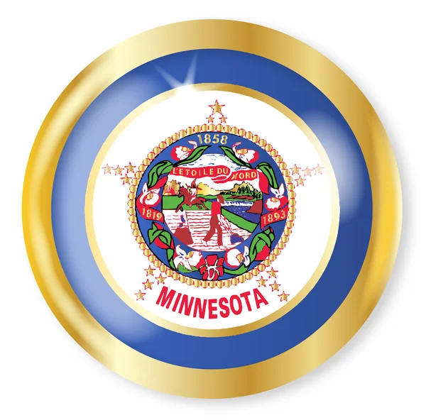 Botón de bandera de Minnesota — Archivo Imágenes Vectoriales