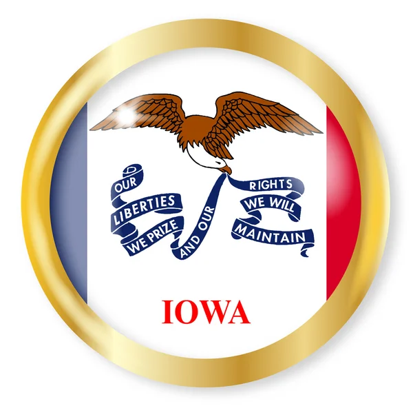 Bouton drapeau de l'Iowa — Image vectorielle