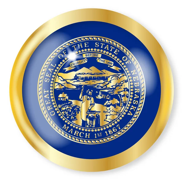 内布拉斯加州旗按钮 — 图库矢量图片