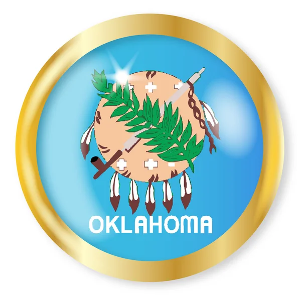 Oklahoma bayrak düğmesini — Stok Vektör