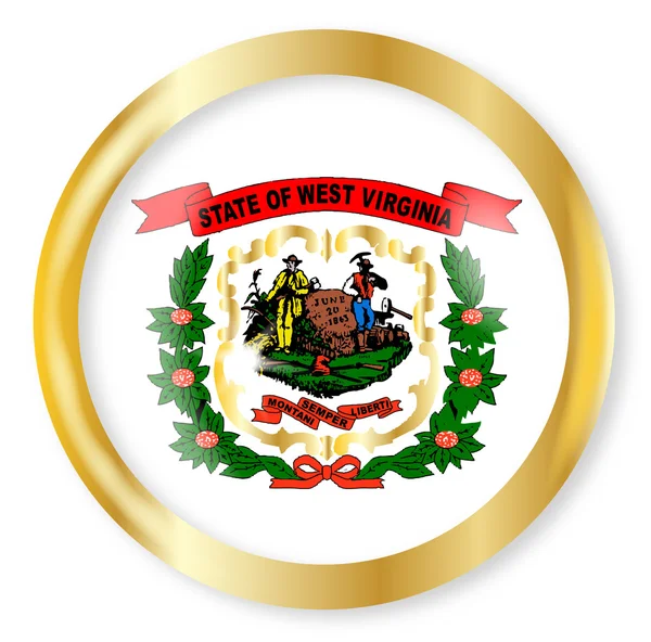 ウェスト バージニア州の旗ボタン — ストックベクタ