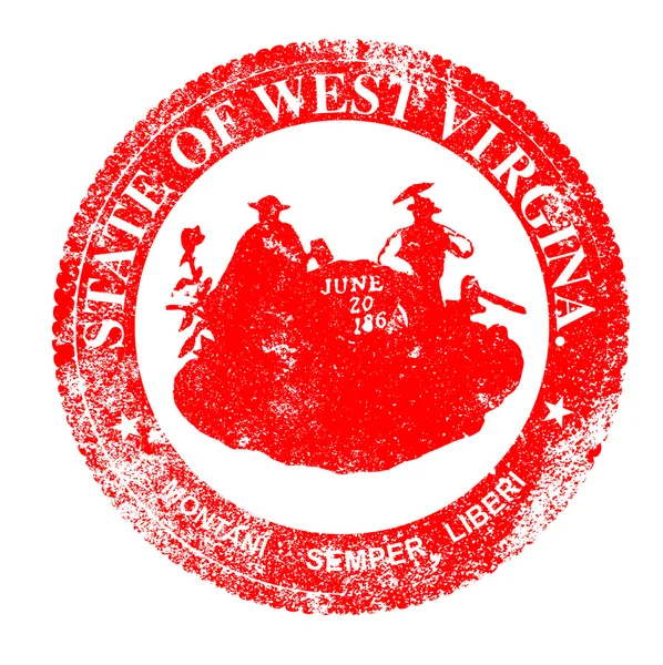 Західна Вірджинія печатка штамп — стоковий вектор