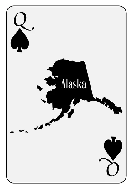 USA Carte à jouer Queen Spades — Image vectorielle