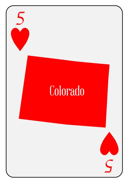 USA Carte à jouer 5 coeurs — Image vectorielle