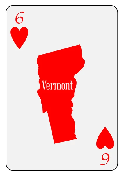 Estados Unidos jugando a las cartas 6 corazones — Archivo Imágenes Vectoriales