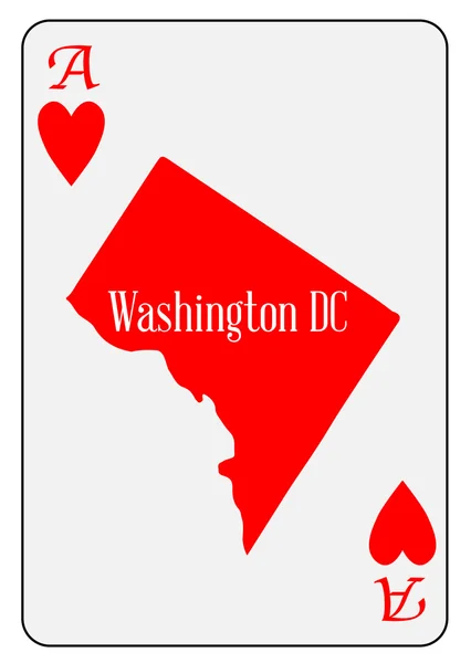 USA Playing Card Ace Hearts — Stock Vector