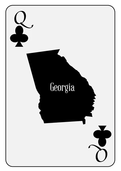 Etats-Unis Carte à jouer Queen Clubs — Image vectorielle