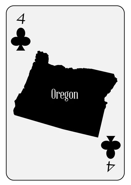 USA Carte à jouer 4 Clubs — Image vectorielle
