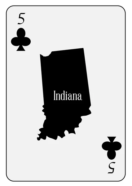Клубы USA Playing Card 5 — стоковый вектор