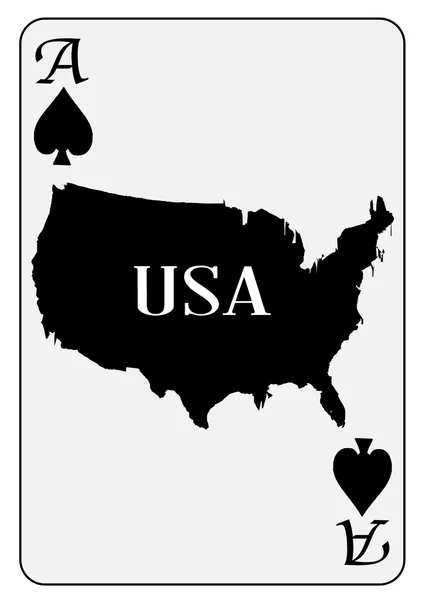 USA Playing Card Ace Spades Vector Graphics