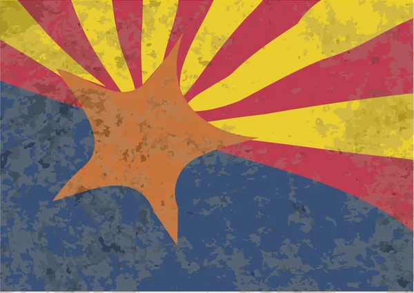 Grunge drapeau de l'État de l'Arizona — Image vectorielle