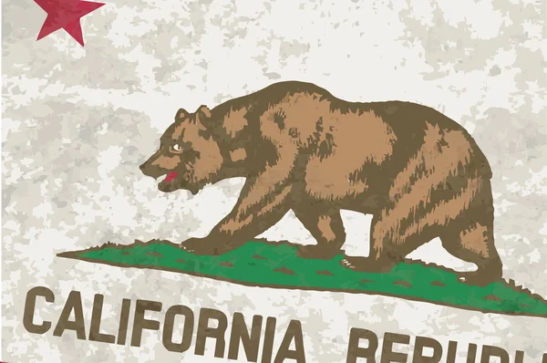 Bandiera dello Stato della California Grunge — Vettoriale Stock