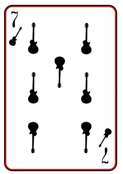 Guitarra eléctrica jugando tarjeta — Vector de stock