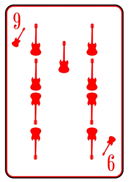 Игральная карта на электрической гитаре — стоковый вектор