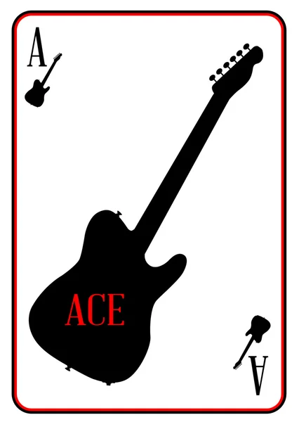Electric Guitar Playing Card — Stock Vector