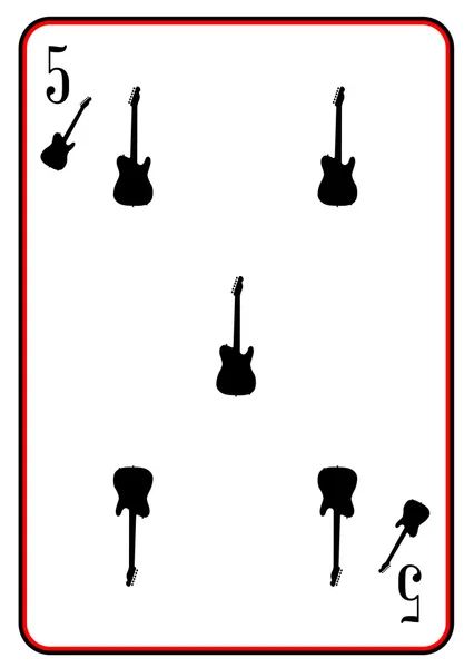 Игральная карта на электрической гитаре — стоковый вектор
