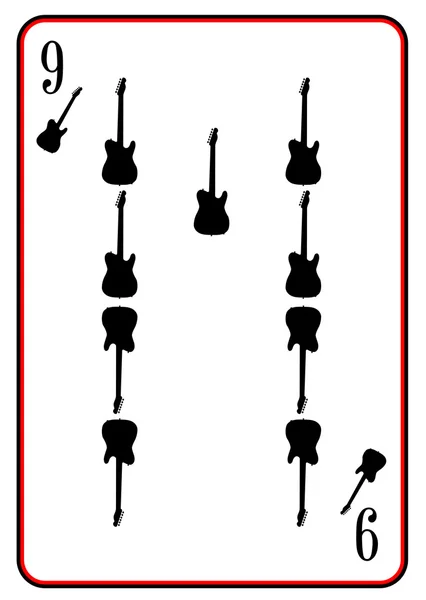 Carte à jouer à la guitare électrique — Image vectorielle