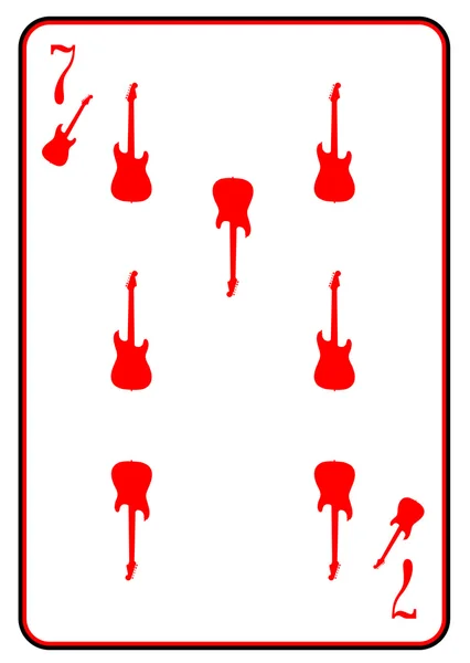 Elektrická kytara hrací karta — Stockový vektor