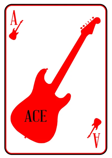Carte à jouer à la guitare électrique — Image vectorielle