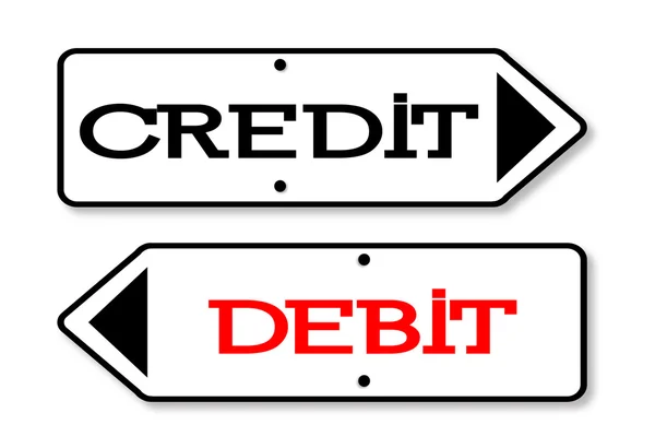 Flechas de débito de crédito — Archivo Imágenes Vectoriales