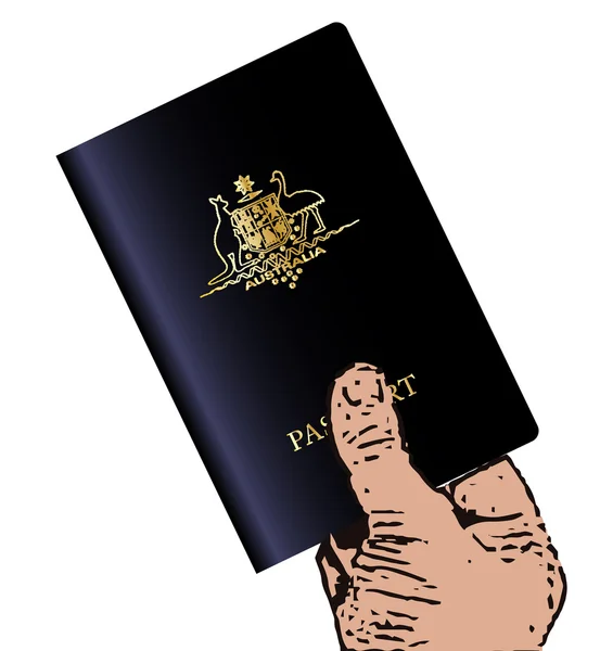 Κρατώντας το αυστραλιανό διαβατήριο — Διανυσματικό Αρχείο