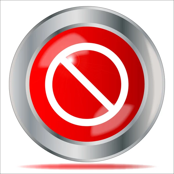 No Entry Icon Button — Stock Vector