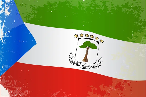 Equatorial Guinea Flag Grunge — Stock Vector