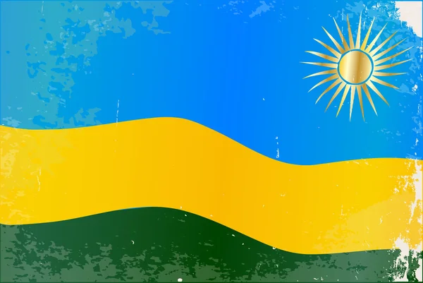 Bandiera ruandese Grunge — Vettoriale Stock