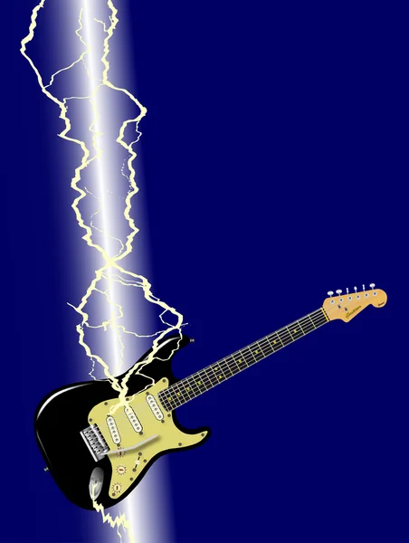 Lightning Strike Guitar — Stock Vector