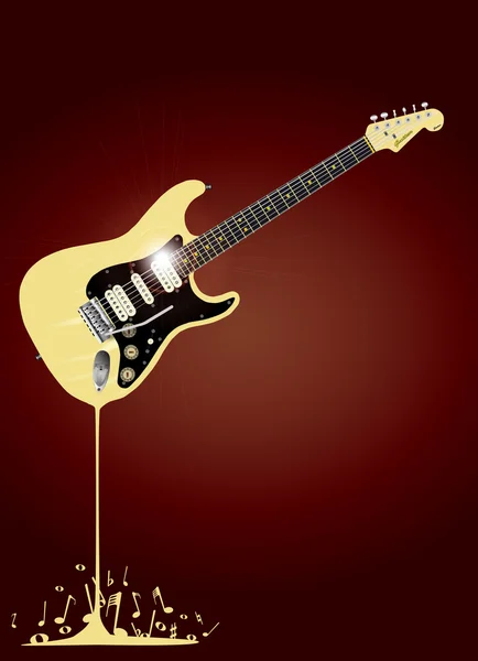 Vloeibare gitaar — Stockvector