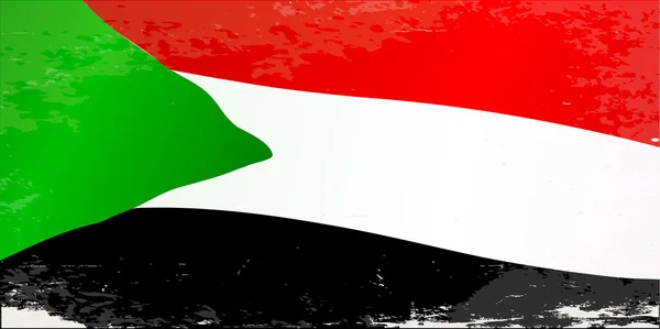 Bandera grunge de Sudán — Vector de stock