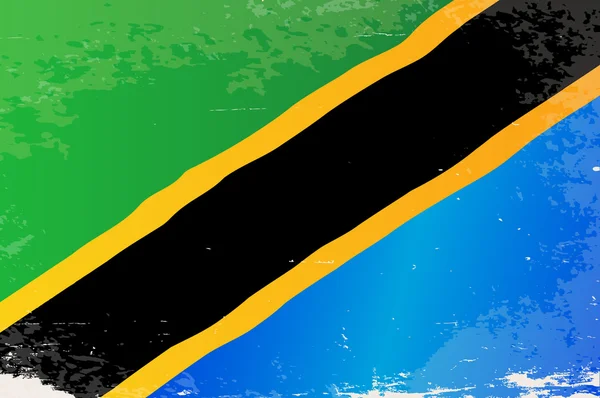 Tanzania grunge flagga — Stock vektor