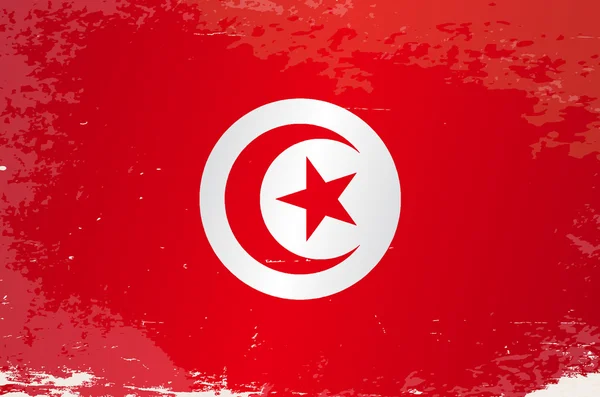 Tunisie drapeau grunge — Image vectorielle