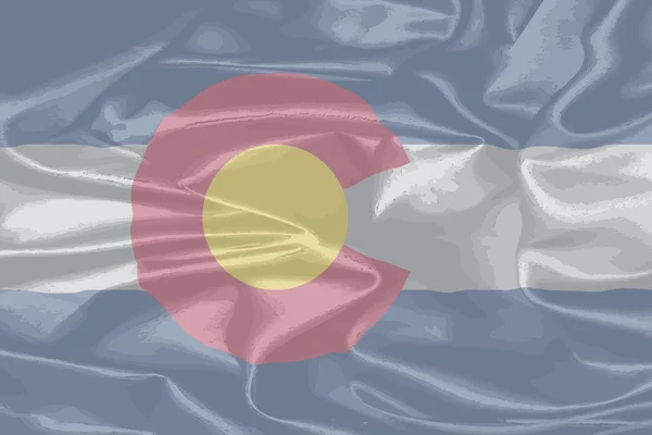 Bandera de seda del estado de Colorado — Vector de stock