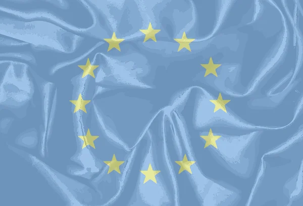 Eu bandeira de seda — Vetor de Stock