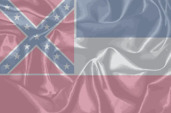 Bandera de seda del estado de Mississippi — Archivo Imágenes Vectoriales