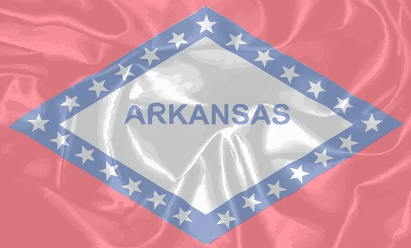 Μετάξι σημαία του την κατάσταση του Αρκάνσας — Διανυσματικό Αρχείο