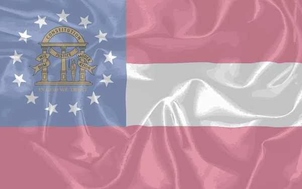 Georgia state silk flag — Stock vektor