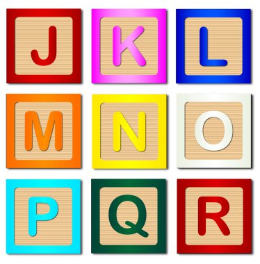 Wooden Block Letters J to R