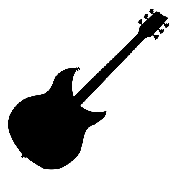 Silhouette der E-Gitarre — Stockvektor