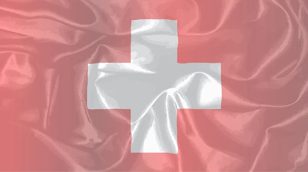 Swiss Silk Flag — Stok Vektör