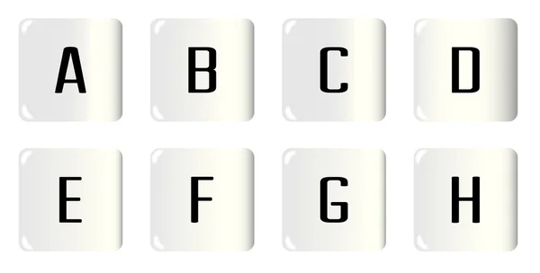 Dés Alphabet A à H — Image vectorielle