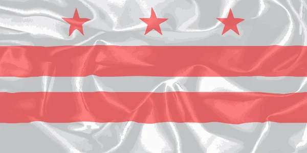 Washington DC State Silk Flag — 图库矢量图片