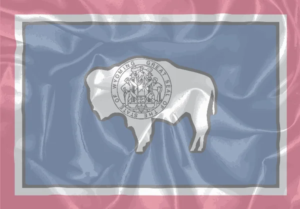 Drapeau de soie de l'État du Wyoming — Image vectorielle