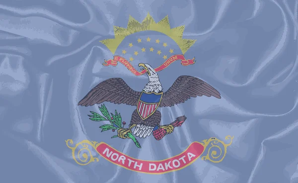 North Dakota Silk Flag — Stok Vektör