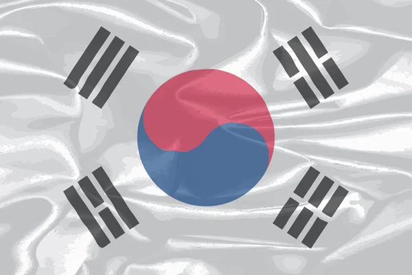 South Korean Silk Flag — Stockový vektor